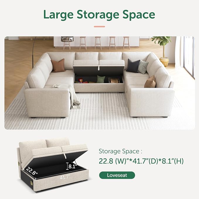 HONBAY Sleeper Sectional Couch - Image 5