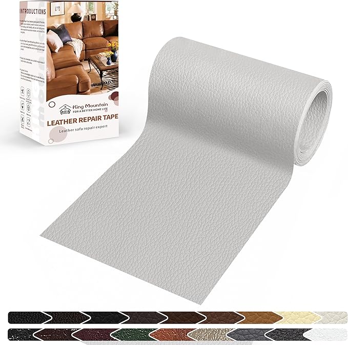 KING MOUNTAIN Leather Repair Patch, 4 x 63 Inches self Adhesive Leather Repair by ForABetterHomeLife