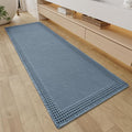 RESARE Waffle Bathroom Runner Rugs, Non Slip Boho Bath Mat 24"x72" Blue | Long by Resare