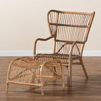bali & pari Lamaria Natural Rattan Chair and Footstool, 2-Piece Set - Image 8