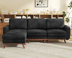Vesgantti 97" Modular Sectional Sofa Black, L-Shaped Couch by Vesgantti