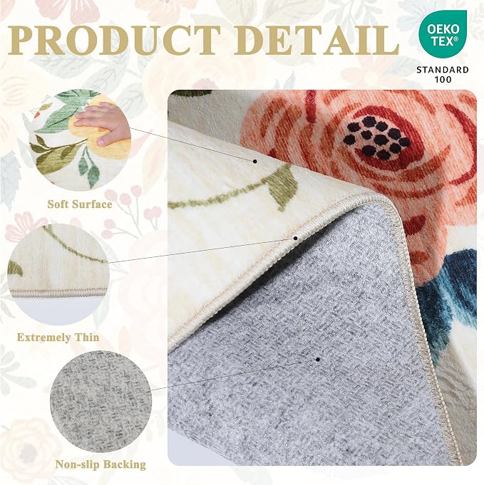 DUKINO 2x3 Entryway Rug, Door Mat Soft Washable Rug Non Slip, Non-Shedding - Image 5
