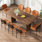 REONEY Dining Chairs Set of 4, Mid-Century Modern Upholstered PU Leather Chairs - Image 8