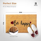 Coir Welcome Mat, Be Happy, 17 x 29 in | 100% Natural Coir, Anti-Shedding - Image 2