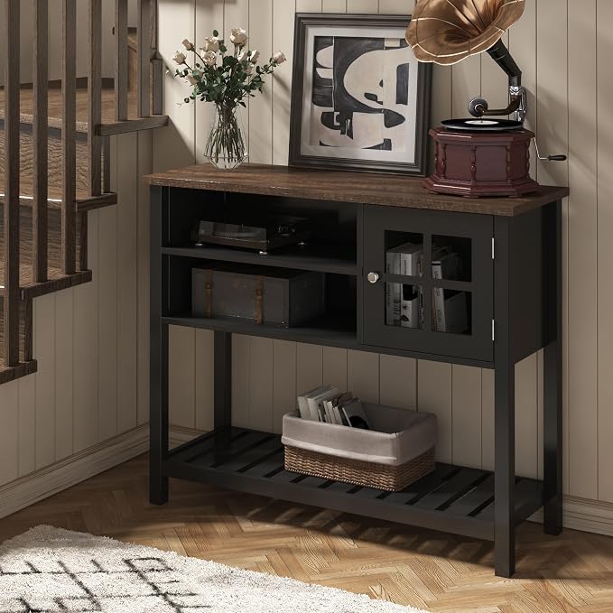 ChooChoo Farmhouse Coffee Bar Cabinet, Buffet Cabinet - Image 4