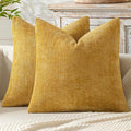 MIULEE Decorative Gold Euro Sham Throw Pillow Covers 24x24 Inch 2 Pack | by MIULEE