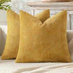 MIULEE Decorative Couch Throw Pillow Covers 20x20 in Mustard Yellow 2 Pack | by MIULEE
