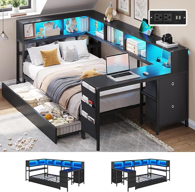 DICTAC Corner Twin Bed Frame by DICTAC