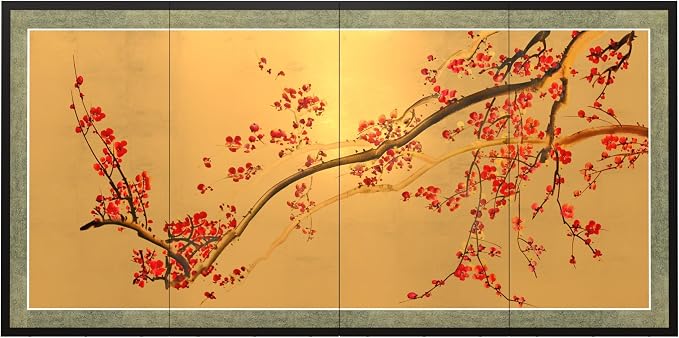 Oriental Furniture Plum Tree on Gold Leaf by RedLantern