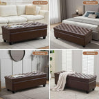 WUTUTUEE 50" Faux Leather Storage Ottoman Bench, End of Bed Upholstered - Image 7