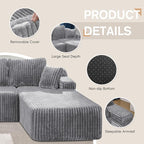 Hobestluk Modular Sectional Sofa Couches L-Shape Couch 3 Seat Modular Sofa - Image 6