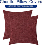 CaliTime Decorative Couch Throw Pillow Covers 24 X 24 Inches Burgundy | Pack of - Image 6