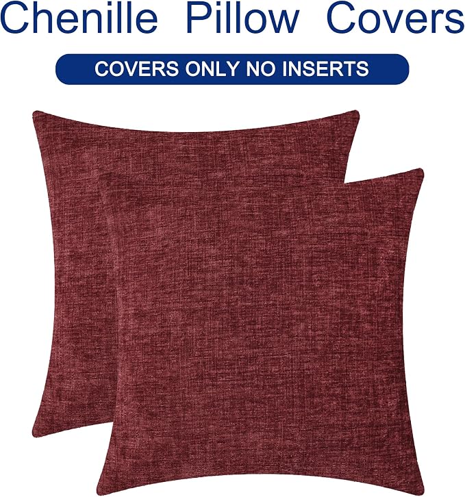 CaliTime Decorative Couch Throw Pillow Covers 22 X 22 Inches Burgundy | Pack of - Image 6