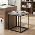 CENSI Modern Square End Table, Extra Thick 1.6" Wood Top & Metal Frame by CENSIFURNITURE