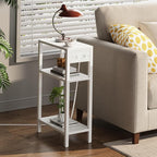 TUTOTAK Narrow Side Table with Charging Station, Small End Table with USB Ports - Image 8