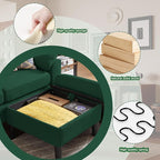 79" Convertible Sectional Sofa Set, Modern Linen Small L Shaped Couch - Image 7