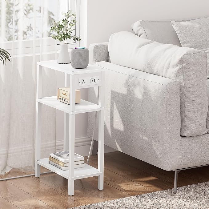 TUTOTAK Narrow Side Table with Charging Station, Small End Table with USB Ports - Image 7