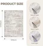 3x5 Rug for Entryway, Washable Area Rug, Taupe | Small Rug for Kitchen - Image 2
