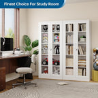 PEUKC Display Cabinet with Glass Doors, 71 Inches Metal Display Case with 4 - Image 2