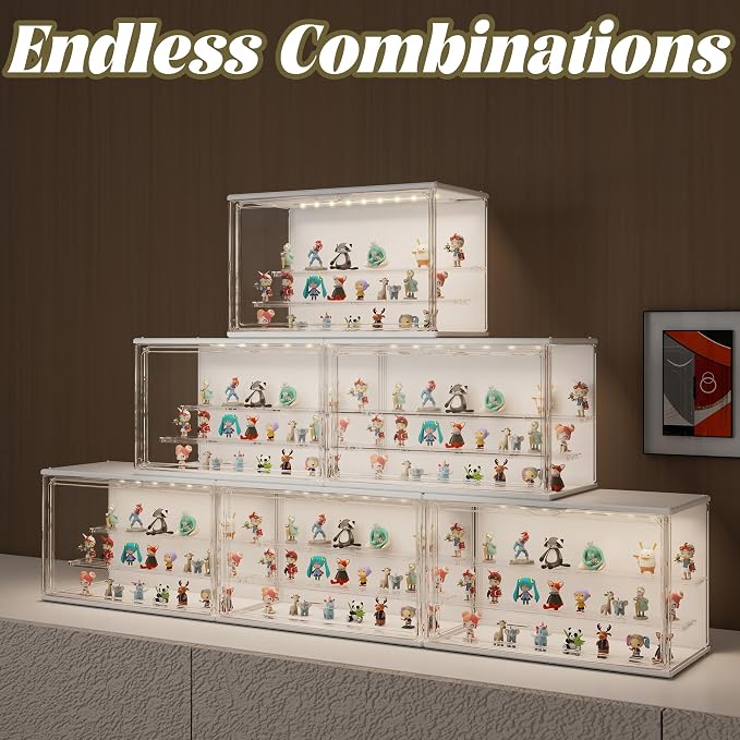 Clear Display Case for Collectibles, 3-Tier Adjustable Figure Display Case - Image 5
