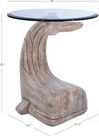 Powell Peabody Whale Brown Driftwood Accent Table - Image 3