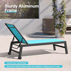 PURPLE LEAF Patio Chaise Lounge Set 4 Pieces Aluminum Outdoor Lounge Chairs - Image 5