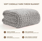 L'AGRATY Chunky Knit Throw Blanket - Image 3
