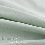 Aqua Green Linen Curtains 63 Inches Long 2 Panel Sets - Image 5