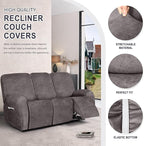 ANARACHON Leather Look Recliner Couch Cover, 8-Pieces Stretch Recliner Sofa - Image 4