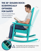 KINGYES Oversized Outdoor Rocking Chair Set of 2, All-Weather Patio Rocking - Image 5
