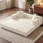 GRUSIGN 78 Inch Convertible Sofa Bed, 5-in-1 Futon Sofa Bed Pull Out Couch - Image 2