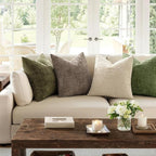 MIULEE Chenille Textured Throw Pillow Covers Taupe Grey 20x20 Set of 2 | Slubby - Image 7