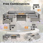 6-Seat Modern Outdoor Wicker Rattan Patio Furniture Set - Image 9