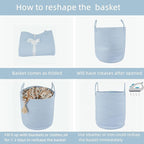 XUANGUO Cotton Rope Laundry Basket Hamper - Image 6