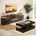 Modern Table Set Includes 70" Fireplace TV Stand & 47" Coffee Table by Nordivale