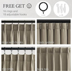 Topfinel 105 Inch Curtains 2 Panels Set, Two Packs Pinch Pleat Back Tab Linen - Image 3