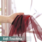 Chyhomenyc Burgundy Sheer Curtains 78 Inches Long 2 Panels Set - Image 5