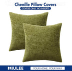 MIULEE Decorative Couch Throw Pillow Covers 20x20 Inch Olive 2 Pack | Modern - Image 7