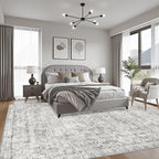 10x14 Area Rug Living Room: Modern Washable Soft Carpet Black Grey | - Image 3