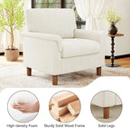 Mid Century Modern Accent Chairs Set of 2, Chenille Comfy Living Room Arm Chairs - Image 4