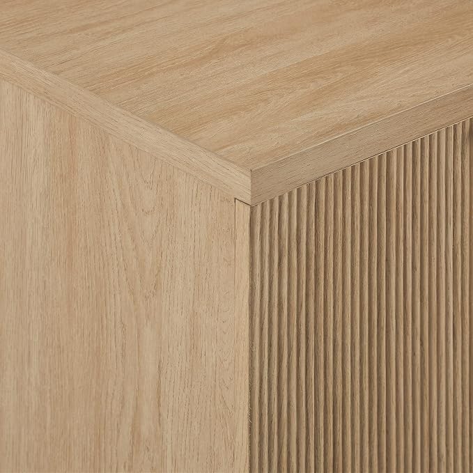 Walker Edison Reema Fluted Door Accent Table, 32 Inch, Coastal Oak - Image 7