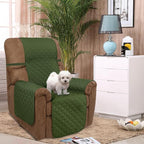 U-NICE HOME Reversible Recliner Chair Covers, Huntergreen/Sage | 28''Recliner - Image 2
