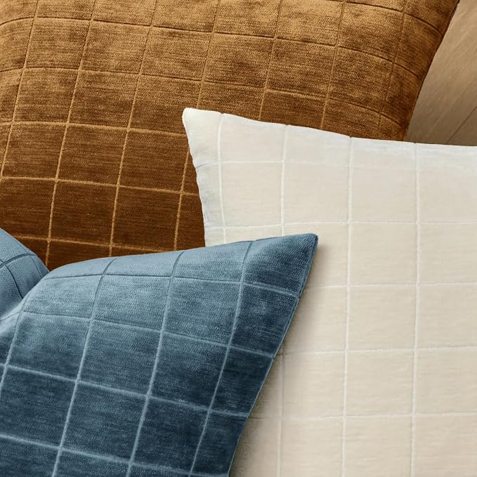 MIULEE Decorative Chenille Check Throw Pillow Covers Vintage Plaid Couch - Image 2