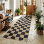 Lahome Checkered Easy Jute Kitchen Runner Rug, 2x8 Outdoor Rugs Washable | Non - Image 8