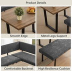 HIPIHOM 3-Piece Corner Dining Table Set - Image 5