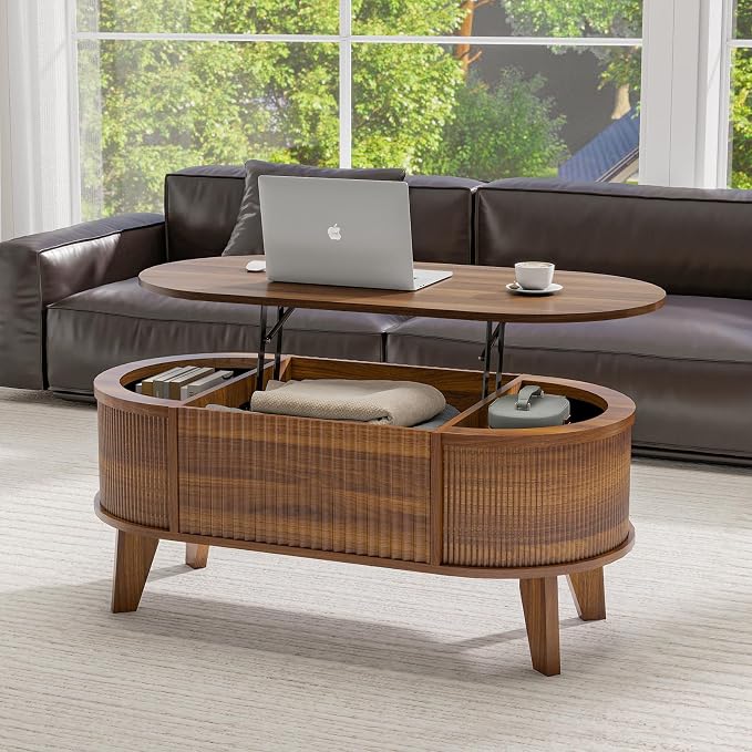 LYNCOHOME Fluted Lift Top Coffee Table - Image 7