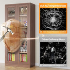 Locking Display Cabinet with Glass Door, 71”H Metal Curio Cabinets with - Image 4