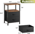 Huuger Night Stand Set of 2, Nightstand - Image 3