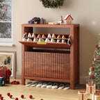 YOMILUVE Shoe Cabinet Storage for Entryway, Fluted Shoe Cabinet - Image 8