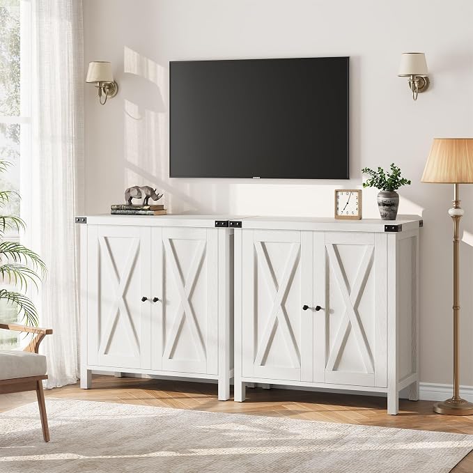GarveeHome Small Storage Cabinet, Farmhouse Sideboard Buffet Cabinet - Image 8